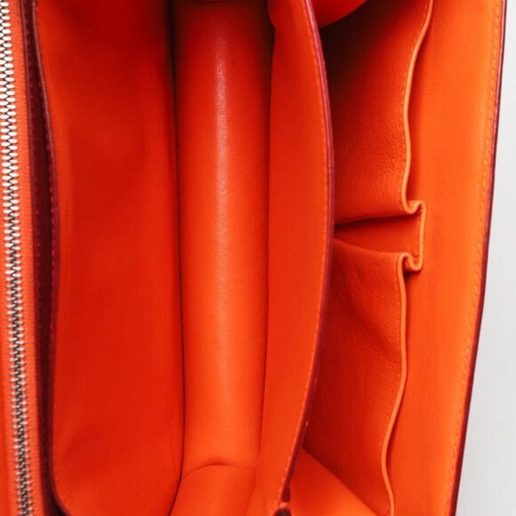 Celine Red Pebbled Calfskin Leather Medium Classic Box Flap Bag - Picture 7 of 10